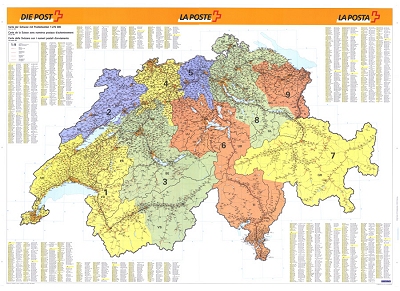 PLZ Karte Schweiz